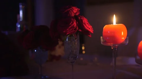 Dinner romance blurred background Video stock 64524122