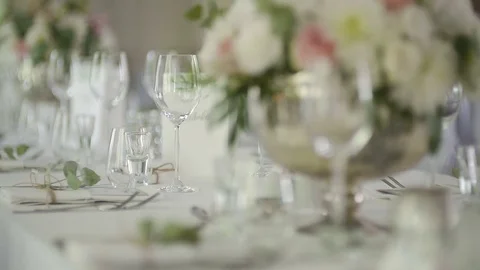 Dinner, Romance, Wedding Reception, Party Stock Footage 85157009