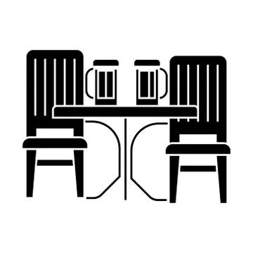Dinner room  icon, vector illustration, sign on isolated background Stock Illustration