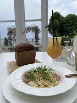 Dinner with sea view 写真素材