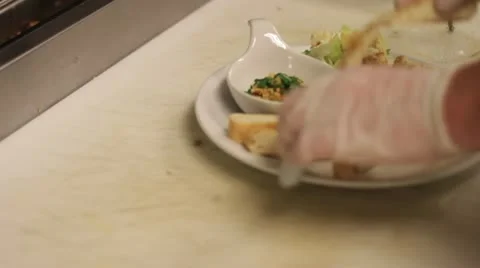 Dinner service at a resort spa in Snoqualmie, Washington Stockbeeldmateriaal 10920587