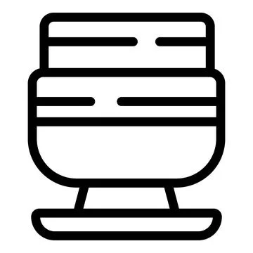 Dinner service tools icon outline vector. Dessert platter Illustrazione stock