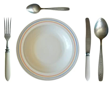 Dinner Set Isolated Stock Photos