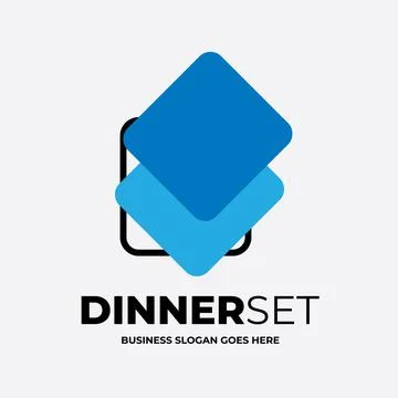 Dinner Set or Dish Drainer Logo Stock Illustration