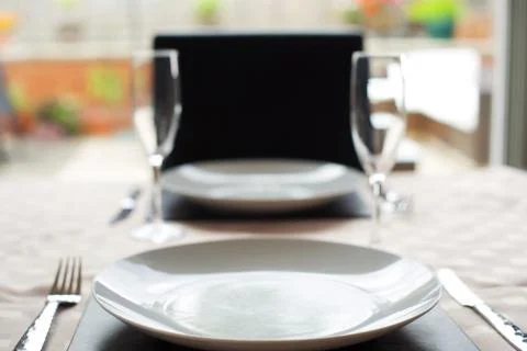 Dinner Setting For Two Foto stock