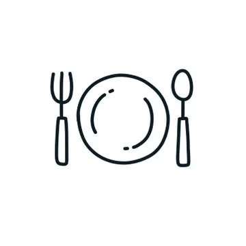 Dinner sign doodle icon, vector color illustration Stock Illustration