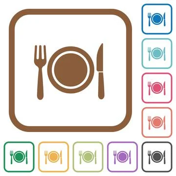 Dinner simple icons Stock Illustration