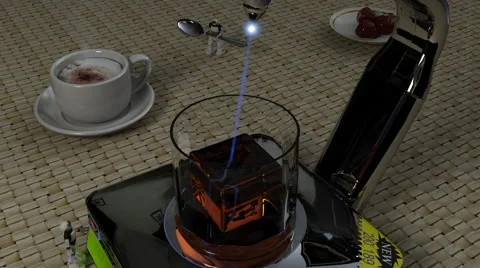 DINNER SOON.Robot waiters serving dinner. Video stock 50393138