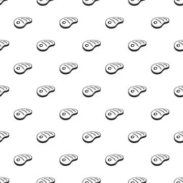 Dinner steak pattern seamless vector Stock Illustration