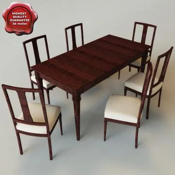 Dinner Table and chairs 3D Model