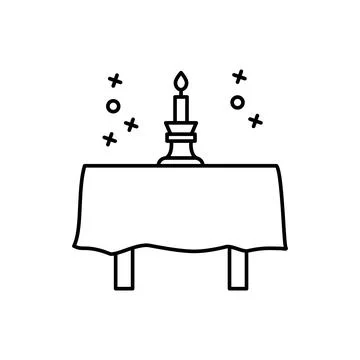 Dinner table bbq icon. Element of barbecue party thin line icon Stock Illustration