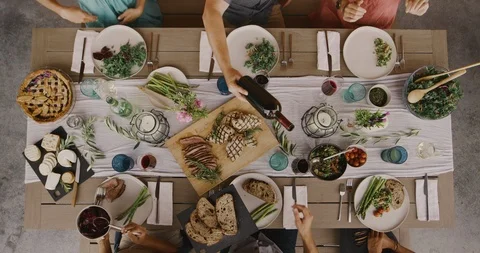 At the dinner table Stock Footage 111722452