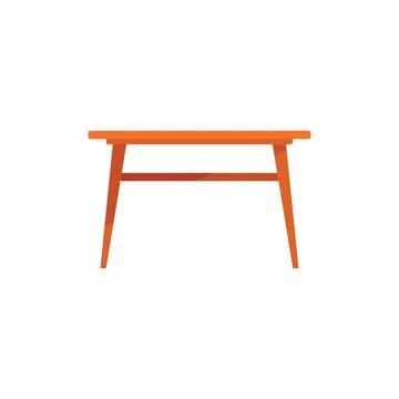 Dinner table icon flat vector. Wood desk Illustrazione stock
