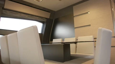 Dinner table on a luxury yacht  Stock Footage 43322104