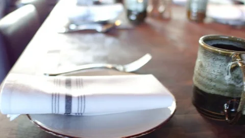 Dinner table setting Video stock 72393112