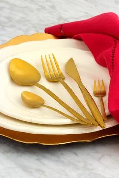 Dinner table setting Foto stock