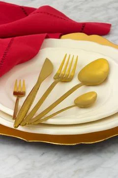 Dinner table setting Foto stock