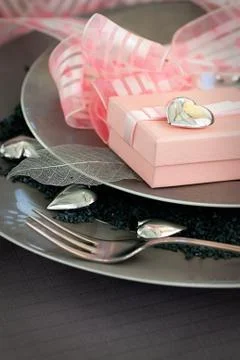 Dinner table settings Stock Photos