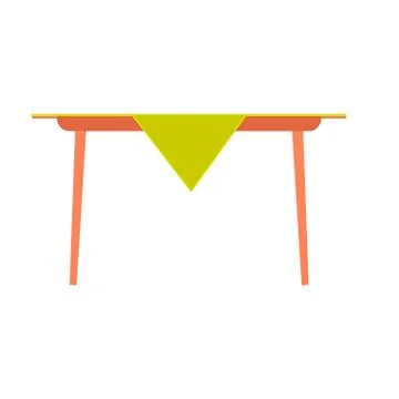 Dinner table side view vector icon. Food illustration family lunch celebratio Illustration