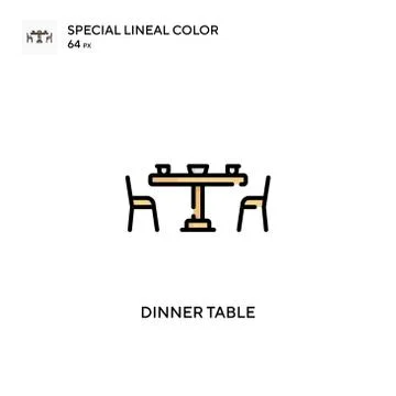 Dinner table Special lineal color icon. Illustration symbol design template f Illustrazione stock