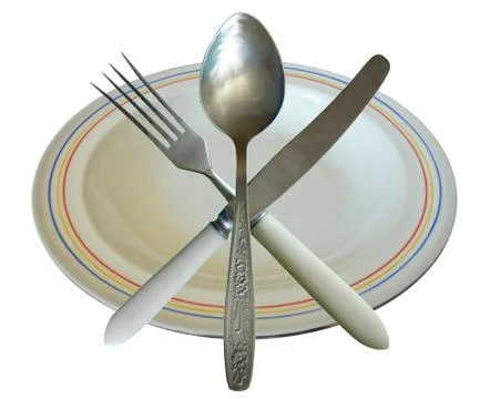 Dinner Tableware Set Isolated Stock Photos