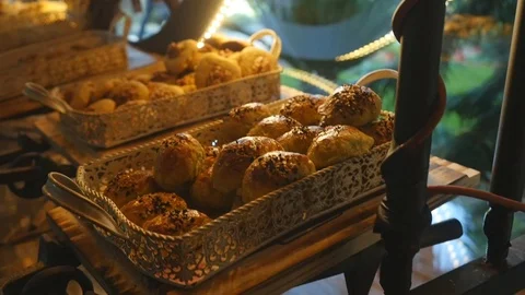 Dinner time in all inclusive 5 star hotel Stock Footage 106400750