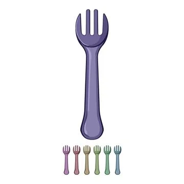 Dinner toddler fork cartoon vector graphic Stock Illustration