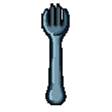 Dinner toddler fork pixel art vector illustration Stock Illustration
