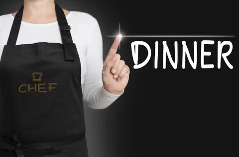 Dinner touchscreen is operated by chef Stock Photos