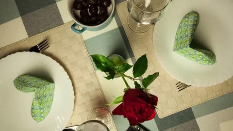 Dinner for two, but one does not come Stock Footage 94771593