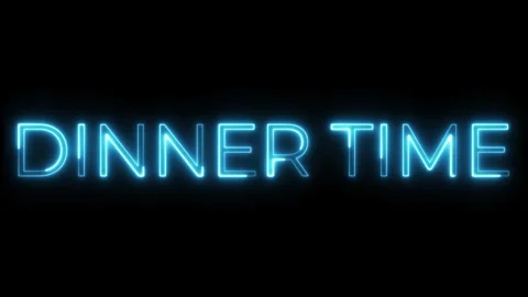 Dinner Win Neon Text Animation Vidéo 318339015