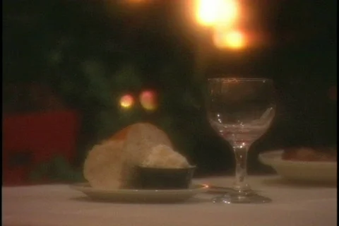 Dinner wine CU Stock Footage