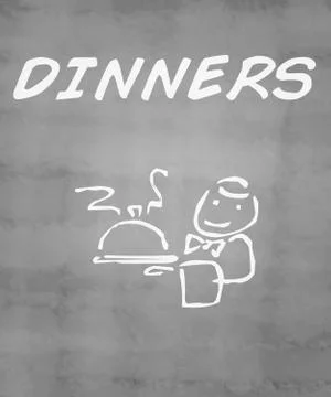 Dinners chalkboard Stock Illustration