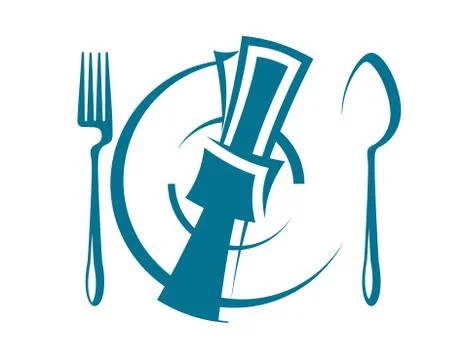 Dinnertime table setting Illustrazione stock