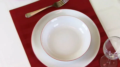 Dinnerware Rotating Camera From Top HD Stock Footage 41237186
