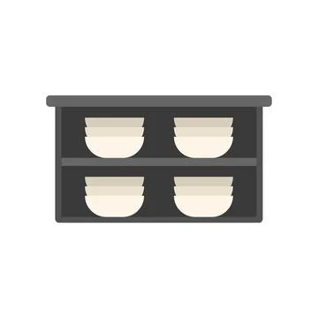 Dinning furniture icon flat vector. Kitchen furniture Stock Illustration
