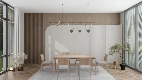 Dinning room animation video and 3d Stock Footage 280359607