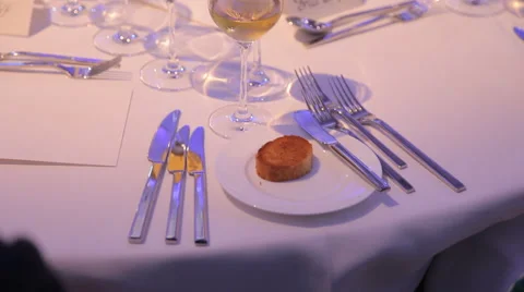 Dinning Table At A Gala Stock Footage 64118605