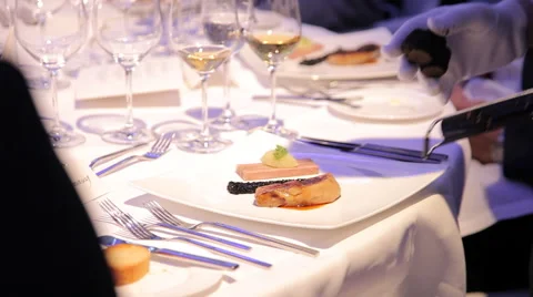 Dinning Table At A Gala Stock Footage 64126903