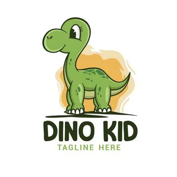 Dino Kid Logo Vector Design Template Stock Illustration