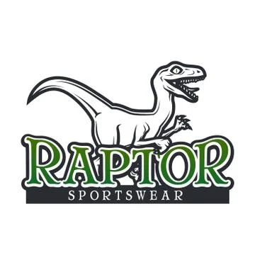 Dino Logo vector template. Raptor sport mascot logotype design. Vintage High Stock Illustration