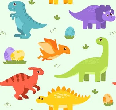 Dino seamless pattern vector Illustrazione stock