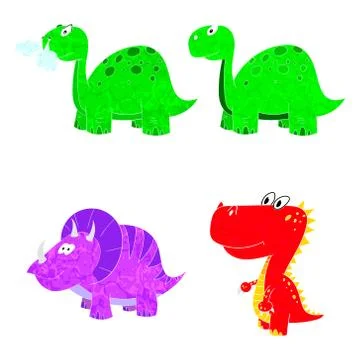 Dino set icon Stock Illustration