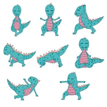 Dino set Stock Illustration