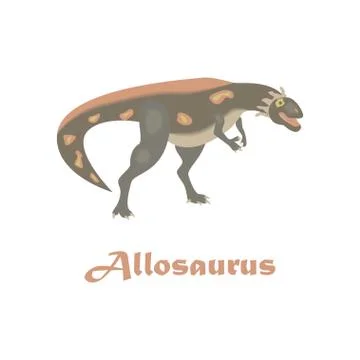 Dinosaur, Allosaurus. Illustrazione stock