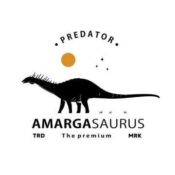 Dinosaur amargasaurus logo Stock Illustration