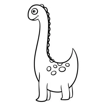 Dinosaur. Black and white vector illustration for coloring. Children's educat Stock Illustration