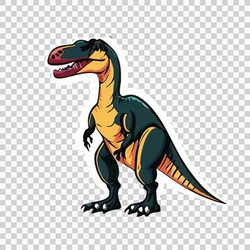Dinosaur Black Silhouette Of Large standing outline white Stock Illustration
