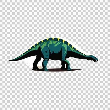 Dinosaur Black Silhouette Standing Side View tail limbs body Stock Illustration