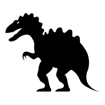 Dinosaur black vector icon on white background Stock Illustration